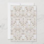 Glam Great Gatsby White Art Deco 20s Wedding Kaart (Achterkant)