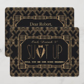 Glam Great Gatsby ZAL JE MIJN RING BEARER ZIJN Kaart (Voorkant / Achterkant)