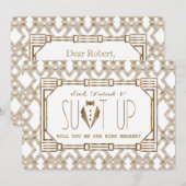 Glam Great Gatsby ZAL JE MIJN RING BEARER ZIJN Kaart (Voorkant / Achterkant)