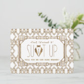 Glam Great Gatsby ZAL JE MIJN RING BEARER ZIJN Kaart (Staand voorkant)