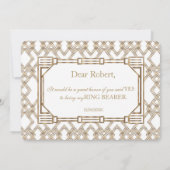 Glam Great Gatsby ZAL JE MIJN RING BEARER ZIJN Kaart (Achterkant)