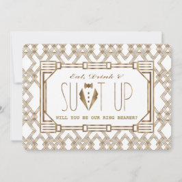 Glam Great Gatsby ZAL JE MIJN RING BEARER ZIJN Kaart