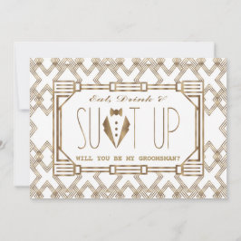 Glam Great Gatsby ZAL U MIJN GROOMSMAN ZIJN Kaart