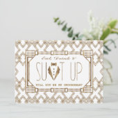 Glam Great Gatsby ZAL U MIJN GROOMSMAN ZIJN Kaart (Staand voorkant)