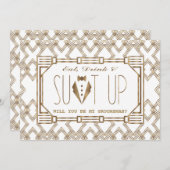 Glam Great Gatsby ZAL U MIJN GROOMSMAN ZIJN Kaart (Voorkant / Achterkant)