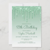 Glam Green 18e verjaardagsfeest Kaart (Voorkant)