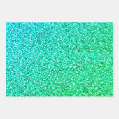 Glam Green Blauwgroen Blue Glitter Sparkle Inpakpapier Vel (Voorkant 3)