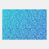 Glam Green Blauwgroen Blue Glitter Sparkle Inpakpapier Vel (Voorkant 2)