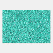 Glam Green Blauwgroen Blue Glitter Sparkle Inpakpapier Vel (Voorkant)