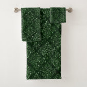 Glam Green Damask Pattern Bad Handdoek (Insitu)