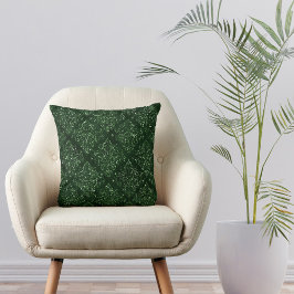 Glam Green Damask Pattern Kussen
