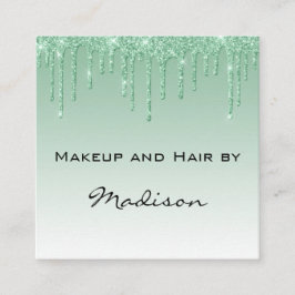 Glam Green Driving Glitter Drift Makeup Artist Vierkante Visitekaartje