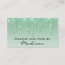 Glam Green Driving Glitter Drift Makeup Artist Visitekaartje