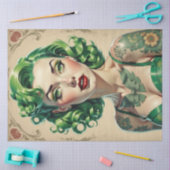  Glam Green Emerald Pin Up Decoupage Tissuepapier (Craft)