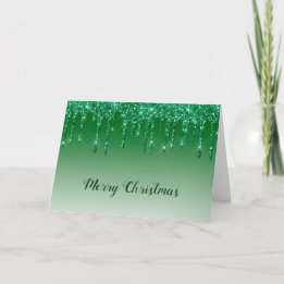 Glam Green Glitter bestuurt Kerstmis Feestdagen Kaart