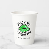 Glam Green Glitter Kiss St Patricks Day Party Papieren Bekers (Voorkant)