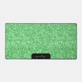 Glam Green glitter textuur en glinstering, monogra Bureaumat (Voorkant)