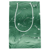Glam Green Glittery Glitz Medium Cadeauzakje (Voorkant)