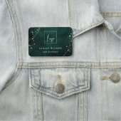 Glam Green Gold Custom Promotion Business Logo Naamplaatje (In situ)