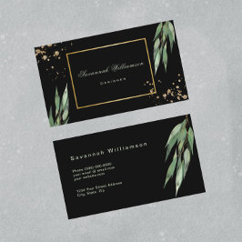 Glam Green Gold Eucalyptus Black  Visitekaartje