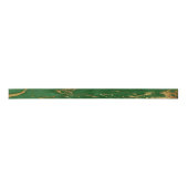 Glam Green Gold Faux Marble Satijnen Lint (Voorkant)
