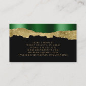 Glam Green Gold Foil Luxe Visitekaartje (Achterkant)