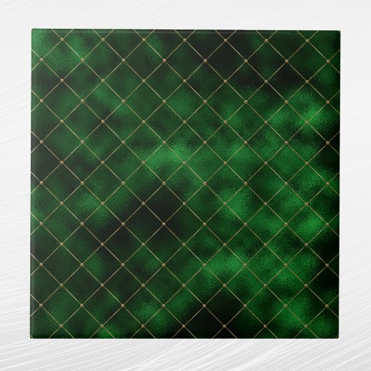 Glam Green Gold Geometric Graphic Tegeltje