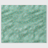 Glam Green Gold Glitter Stars Cadeaupapier (Vlak)