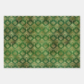 Glam Green Gold Pattern Kerstmis Inpakpapier Vel (Voorkant 3)