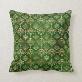Glam Green Gold Pattern Kerstmis Kussen
