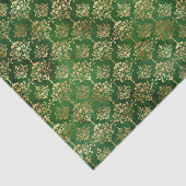 Glam Green Gold Pattern Kerstmis Tissuepapier (Detail)