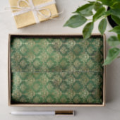 Glam Green Gold Pattern Kerstmis Tissuepapier (Geschenk)