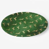 Glam Green Gold Reindekerst Papieren Bordje (Gekanteld)