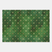 Glam Green Gold Snowflakes kerst Inpakpapier Vel (Voorkant)