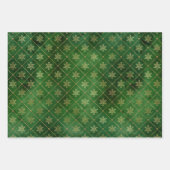 Glam Green Gold Snowflakes kerst Inpakpapier Vel (Voorkant 3)
