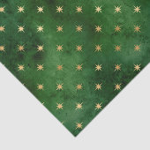 Glam Green Gold Stars Kerstmis Tissuepapier (Detail)