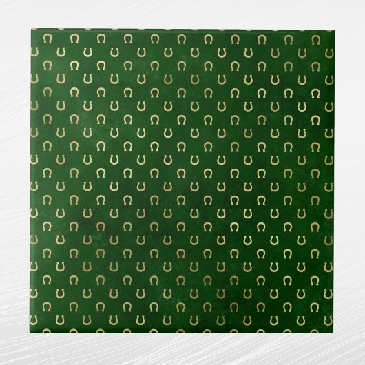 Glam Green Golden Hoefijzer Graphic Tegeltje