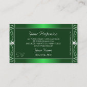 Glam Green Gradient Sparkle Jewels Initialen Visitekaartje (Achterkant)