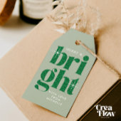 Glam Green Sequin Vrolijk en Helder Kerstmis Cadeaulabel