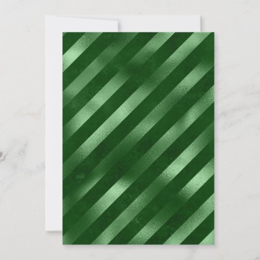 Glam Green Stripe Pattern Birthday Kaart (Achterkant)