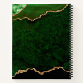 Glam Green Velvet Agate Geode Gold Script Notitieboek (Achterkant)