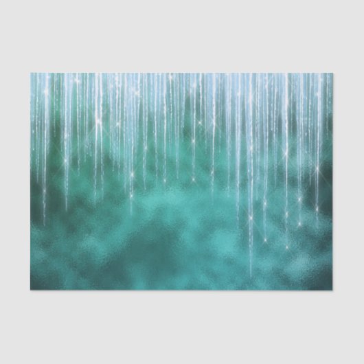 Glam Green White Icicles kerst Tissuepapier (Voorkant)