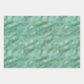 Glam Green White Stripes Gold Glitter Inpakpapier Vel (Voorkant 2)