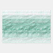 Glam Green White Stripes Gold Glitter Inpakpapier Vel (Voorkant)