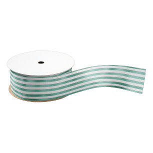 Glam Green White Stripes Grosgrain Lint