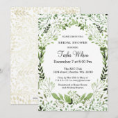 Glam Greenery Bridal Shower-uitnodigingen Kaart (Voorkant / Achterkant)