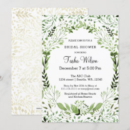 Glam Greenery Bridal Shower-uitnodigingen Kaart