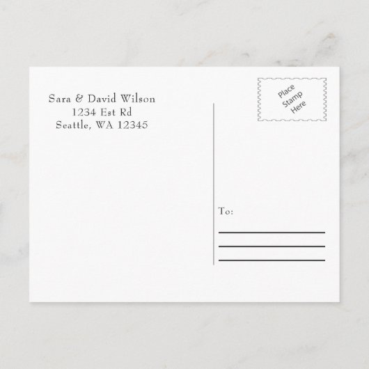 Glam Greenery bruiloft met de datumkaarten Aankondigingskaart (Achterkant)