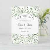 Glam Greenery bruiloft met de datumkaarten Save The Date (Staand voorkant)