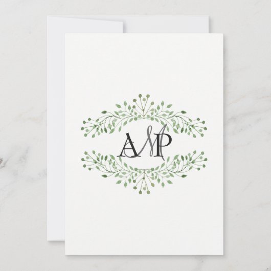 Glam Greenery bruiloft met de datumkaarten Save The Date (Achterkant)